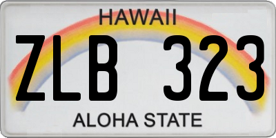 HI license plate ZLB323