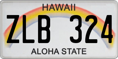 HI license plate ZLB324