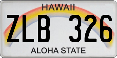 HI license plate ZLB326
