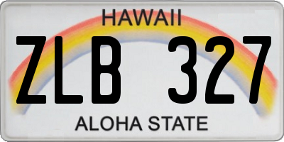 HI license plate ZLB327
