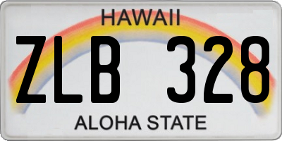 HI license plate ZLB328