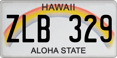 HI license plate ZLB329