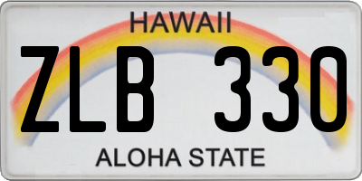 HI license plate ZLB330