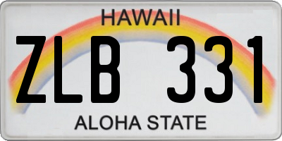 HI license plate ZLB331