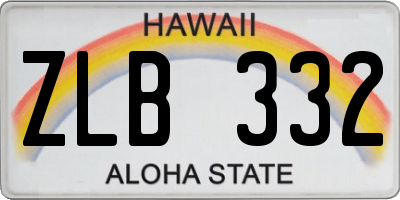 HI license plate ZLB332