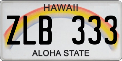 HI license plate ZLB333