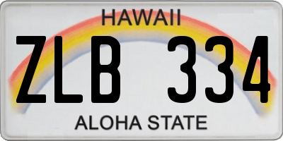 HI license plate ZLB334