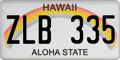 HI license plate ZLB335