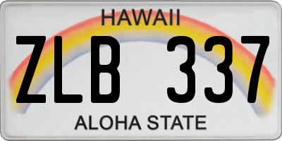 HI license plate ZLB337