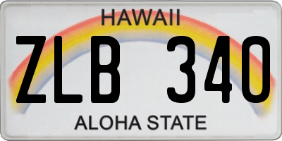HI license plate ZLB340