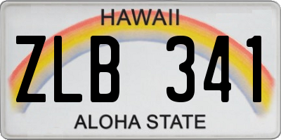 HI license plate ZLB341