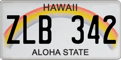 HI license plate ZLB342