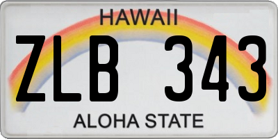 HI license plate ZLB343