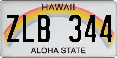 HI license plate ZLB344