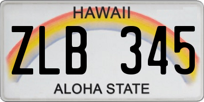 HI license plate ZLB345