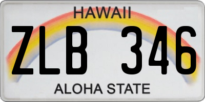 HI license plate ZLB346