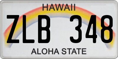 HI license plate ZLB348