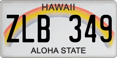 HI license plate ZLB349