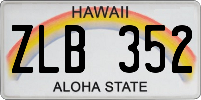 HI license plate ZLB352