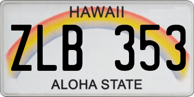HI license plate ZLB353