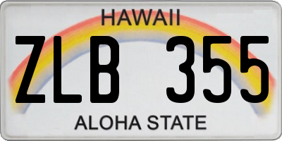 HI license plate ZLB355