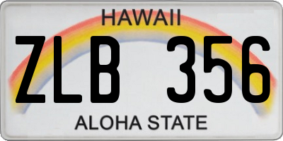 HI license plate ZLB356