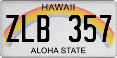 HI license plate ZLB357