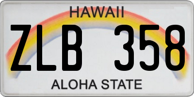 HI license plate ZLB358