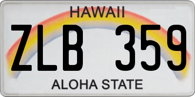 HI license plate ZLB359