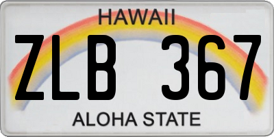 HI license plate ZLB367