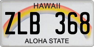HI license plate ZLB368