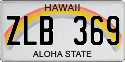 HI license plate ZLB369