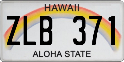 HI license plate ZLB371