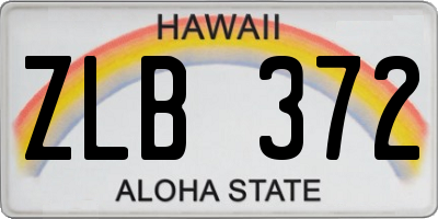 HI license plate ZLB372