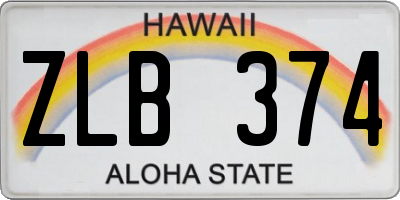 HI license plate ZLB374