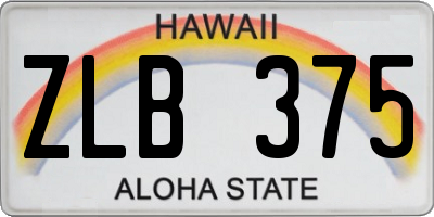 HI license plate ZLB375