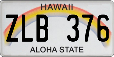 HI license plate ZLB376