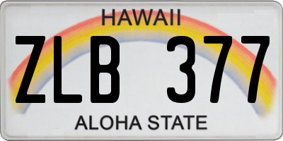 HI license plate ZLB377