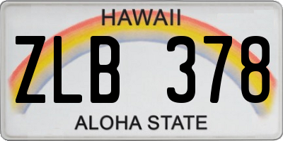 HI license plate ZLB378
