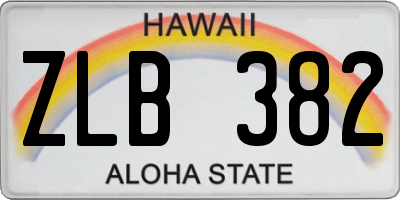 HI license plate ZLB382