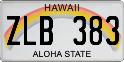 HI license plate ZLB383