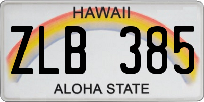 HI license plate ZLB385