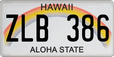 HI license plate ZLB386