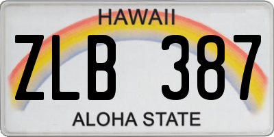 HI license plate ZLB387