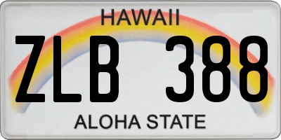 HI license plate ZLB388
