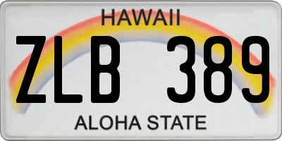 HI license plate ZLB389