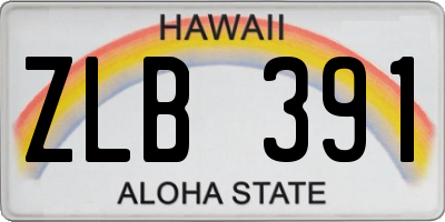 HI license plate ZLB391