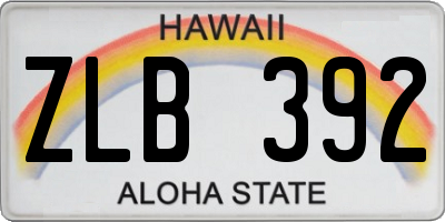 HI license plate ZLB392