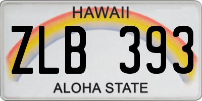 HI license plate ZLB393