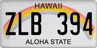 HI license plate ZLB394